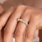 Oval Cut Half Eternity Band