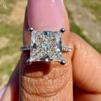 Princess Cut Pave Solitaire Engagement Ring