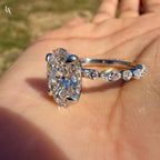 Oval Cut Hidden Halo Engagement Ring