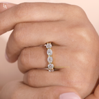 Oval Cut Half Eternity Band