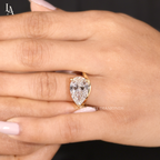 East West Pear Cut Solitaire Engagement Ring