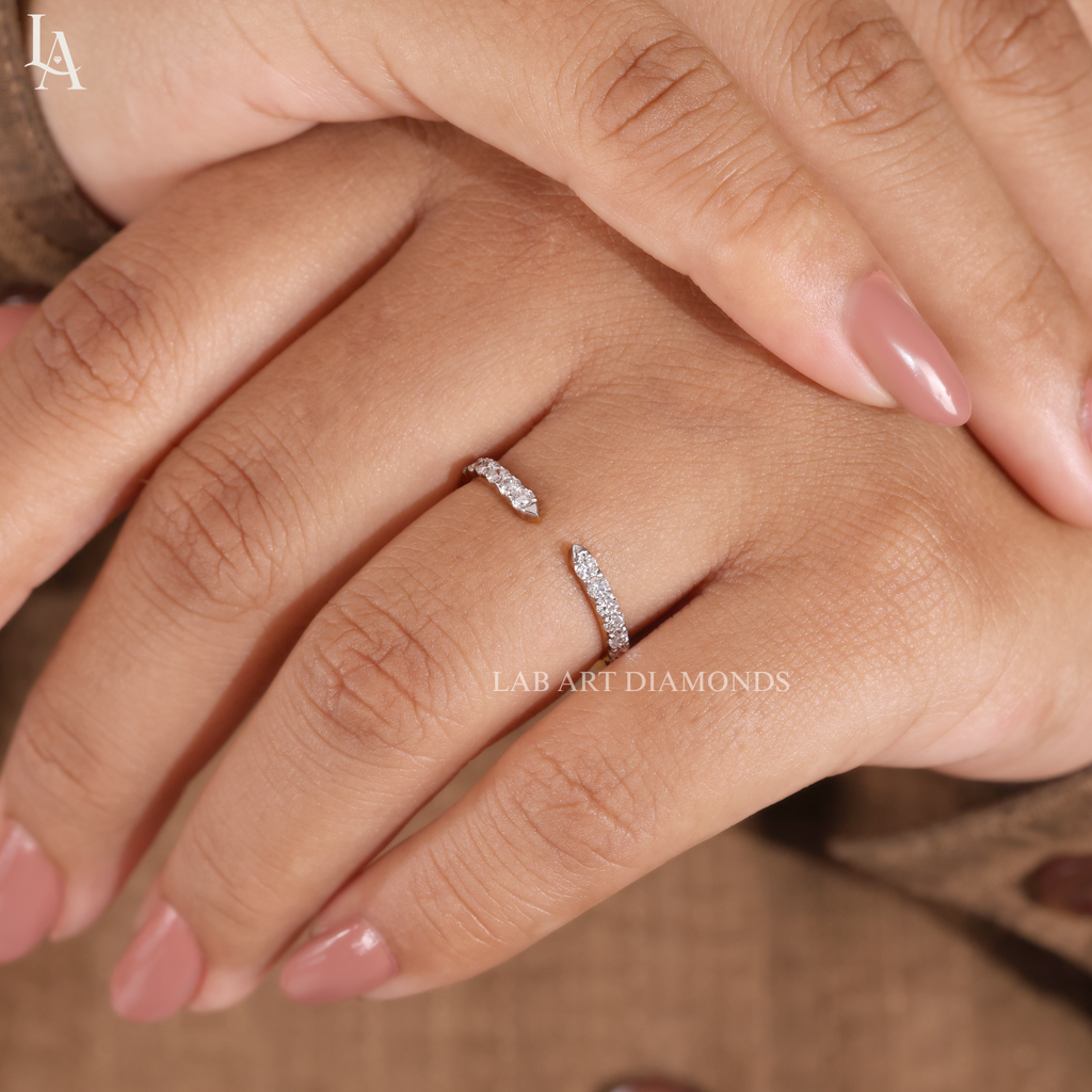 Open Cuff Pave Wedding Band