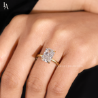 Elongated Radiant Cut Solitaire Engagement Ring