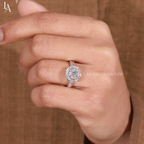 Round Cut Art Deco Halo Engagement Ring