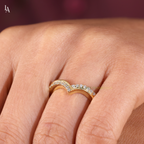 Double Wishbone Two Row Chevron Stacking Ring