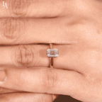 Emerald Cut Bezel Set Engagement Ring