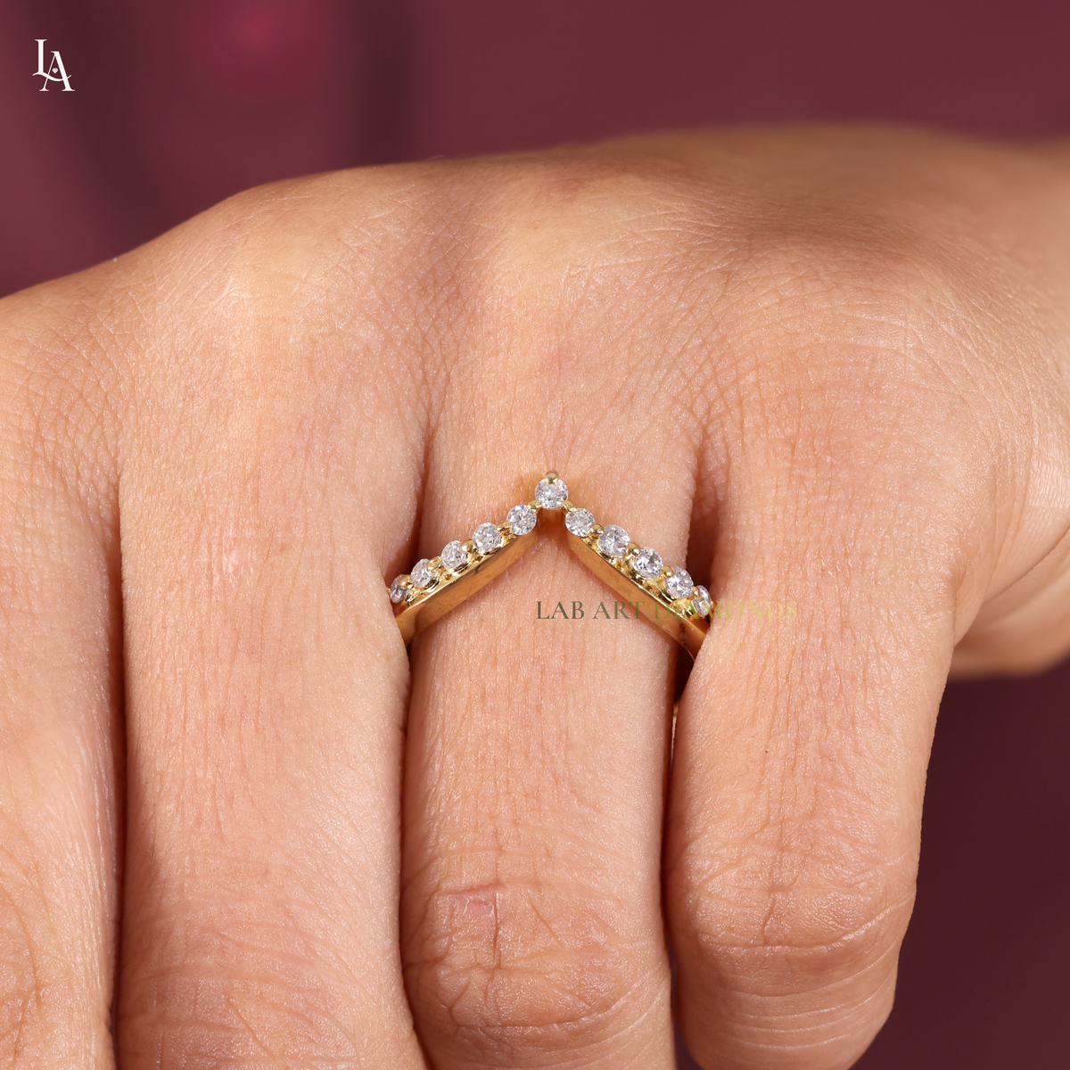 Chevron V Shaped Contour Ring