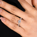 Beaded Twist Milgrain Pave Engagement Ring