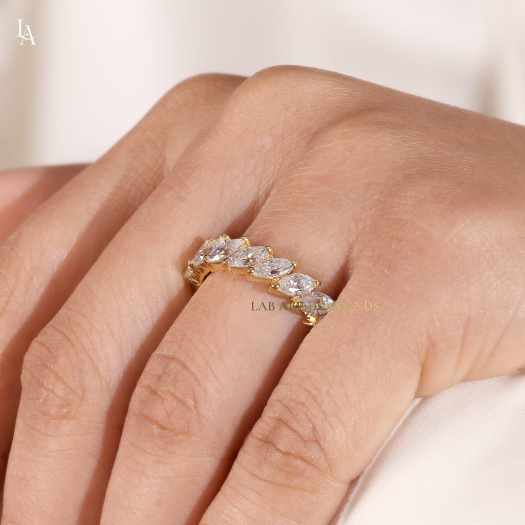 Marquise Cut East West Wedding Ring