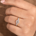 Emerald Cut Three Stone Engagement Ring