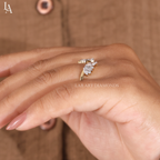 Marquise Cluster Open Leaf Wrap Band