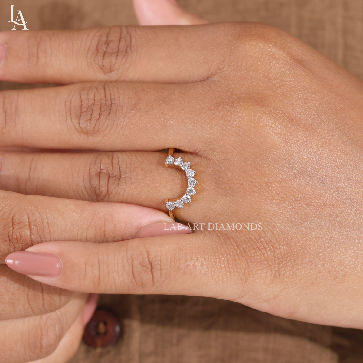 0.40 CT Curved Diamond Wedding Band