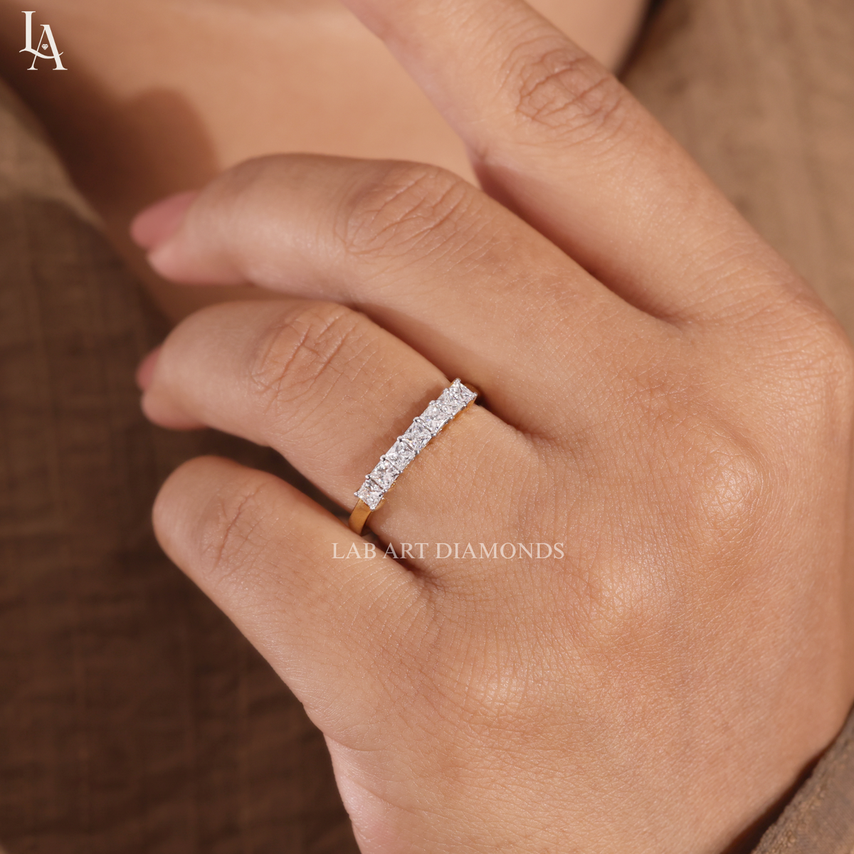 Princess Cut Half Eternity Band