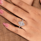 Marquise Cut Halo Engagement Ring