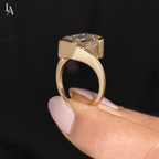 Emerald Cut Bezel Bypass Solitaire Ring