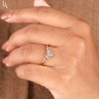 Curved Marquise Crown Wedding Band
