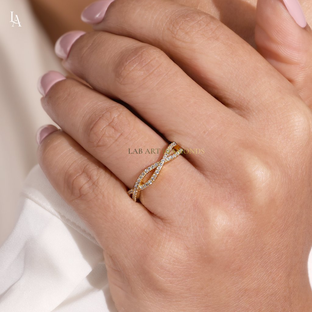 Twisted Infinity Half Eternity Band