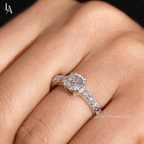 Round Cut Twisted Vine Engagement Ring