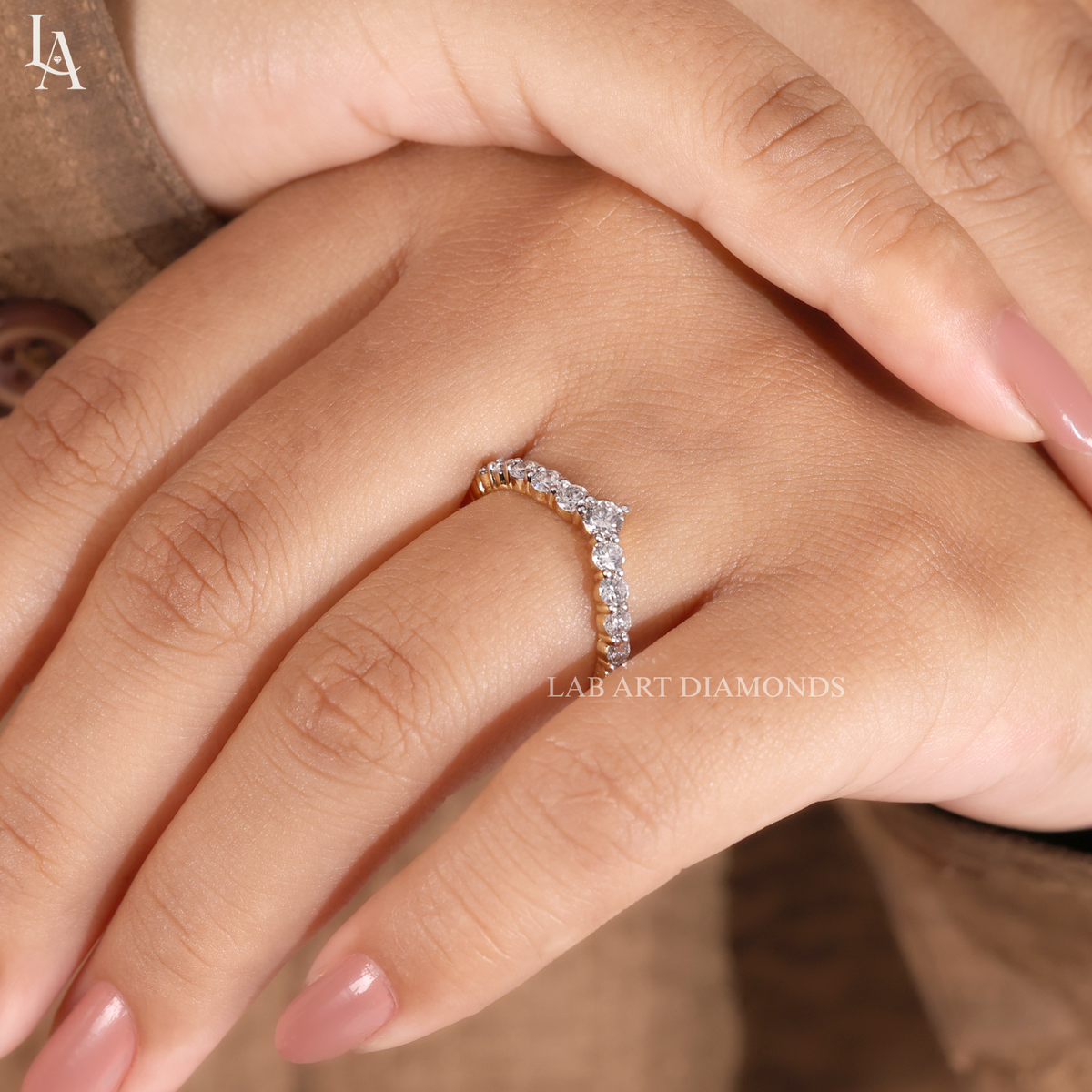 V Shaped Chevron Eternity Band