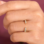 Modern Open Cuff Round Pave Half Eternity Adjustable Band