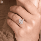 Oval Cut Halo Pave Band Wedding Ring