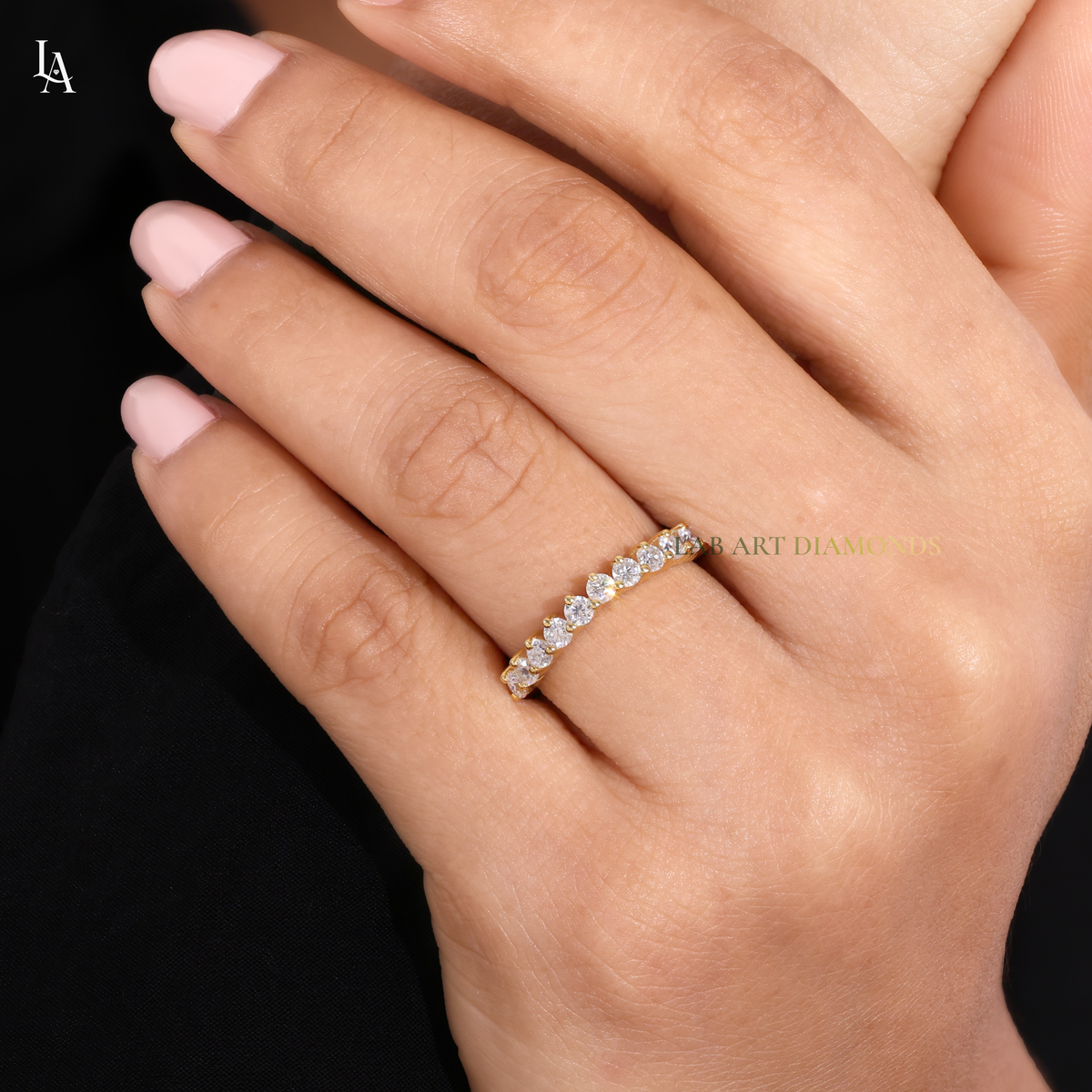 Round Cut Half Eternity Band
