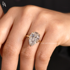 Pear Cut Hidden Halo Solitaire Engagement Ring