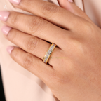 Bagutte Cut Channel Set Wedding Ring