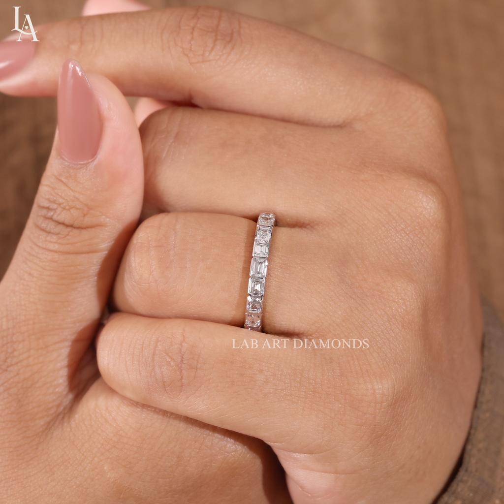 Emerald Cut Full Eternity Band