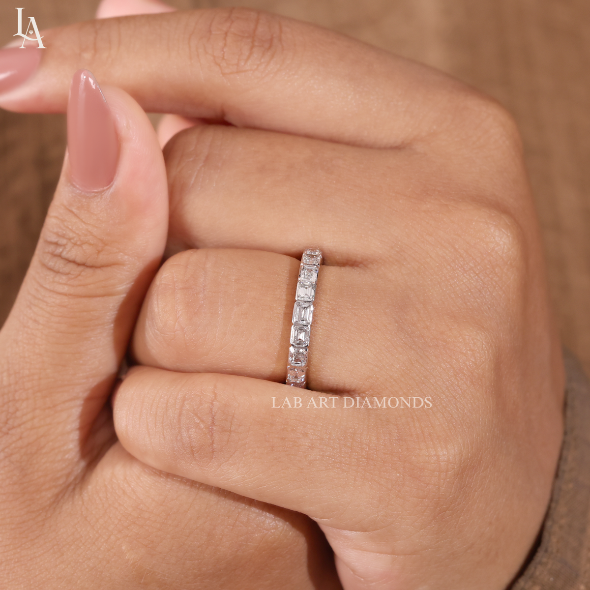 Emerald Cut Full Eternity Band