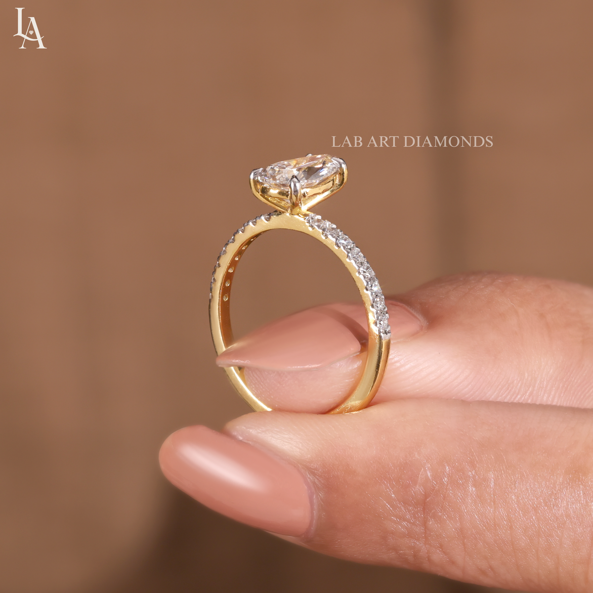Pear Cut Tear Drop Solitaire Engagement Ring
