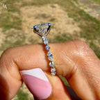 Oval Cut Hidden Halo Engagement Ring