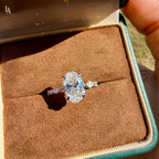 Oval Cut Hidden Halo Engagement Ring