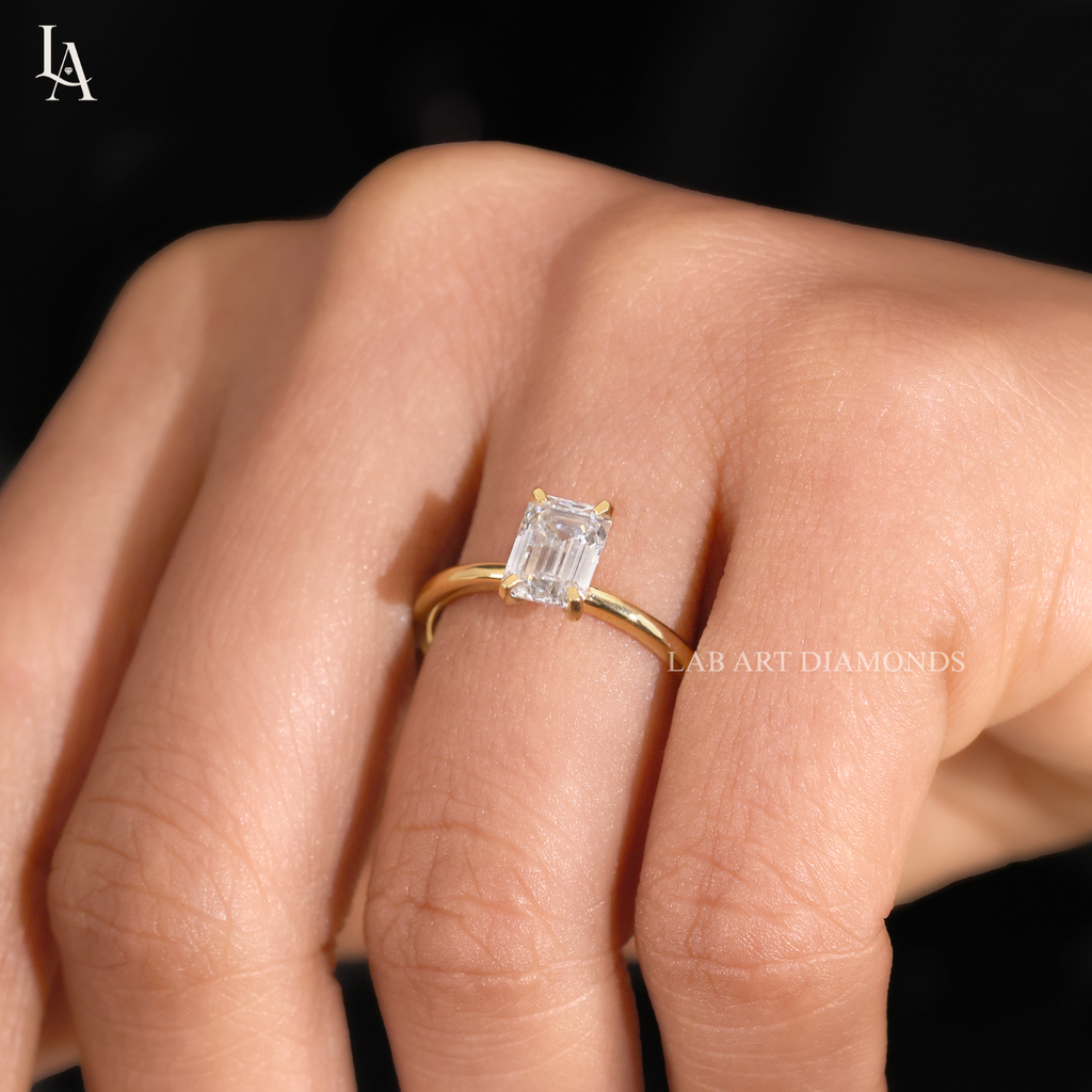 Emerald Cut Solitaire Engagement Ring