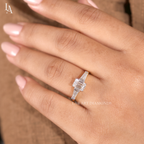 Emerald Cut Three Stone Engagement Ring