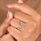 Marquise Cluster Open Leaf Wrap Band