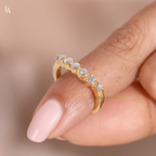 Round Cut Half Eternity Band