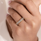 Marquise Cut East West Wedding Ring