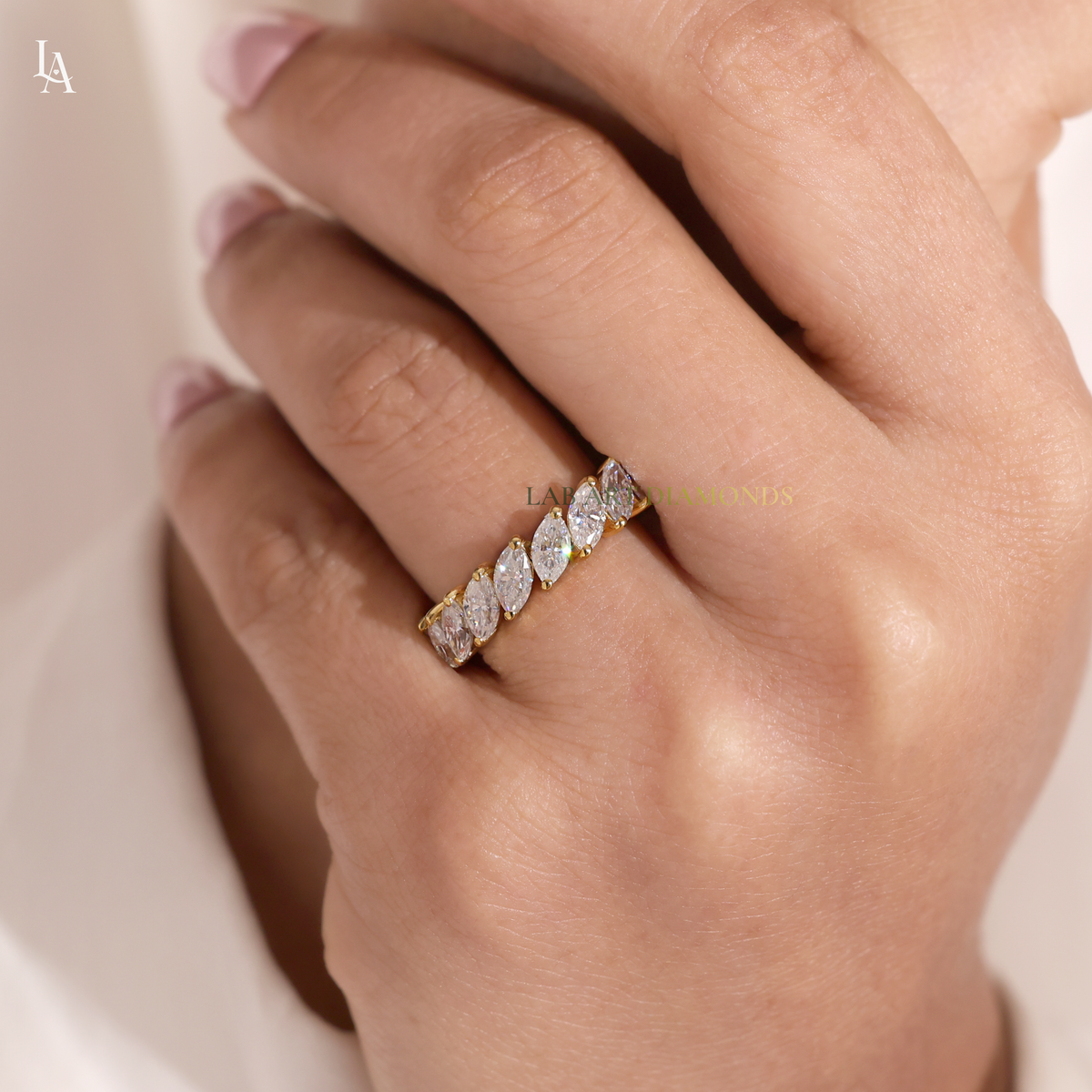 Marquise Cut East West Wedding Ring