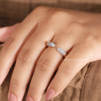 Dome Pave Diamond Open Cuff Ring
