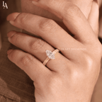 Marquise Cut Vintage Hand Engraved Solitaire Engagement Ring