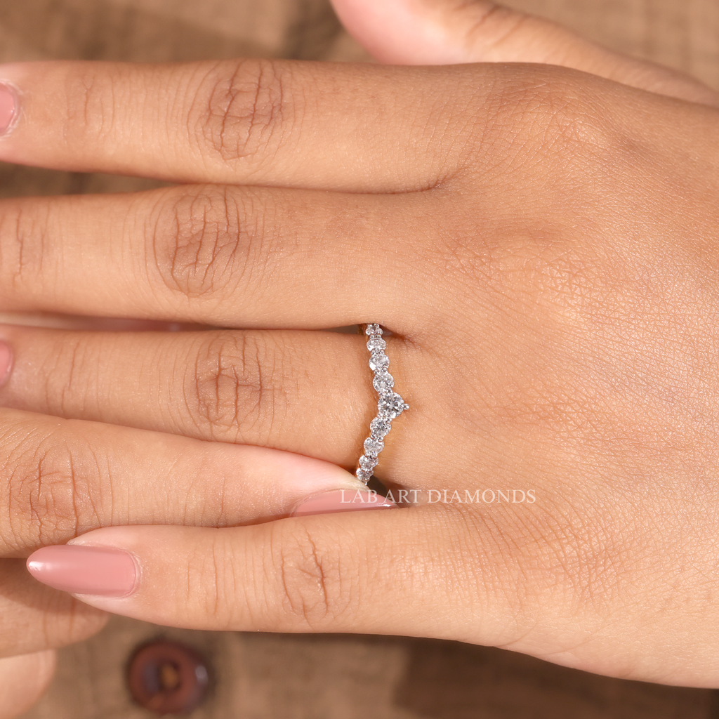 V Shaped Chevron Eternity Band