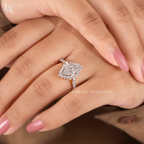 Marquise Cut Halo Engagement Ring