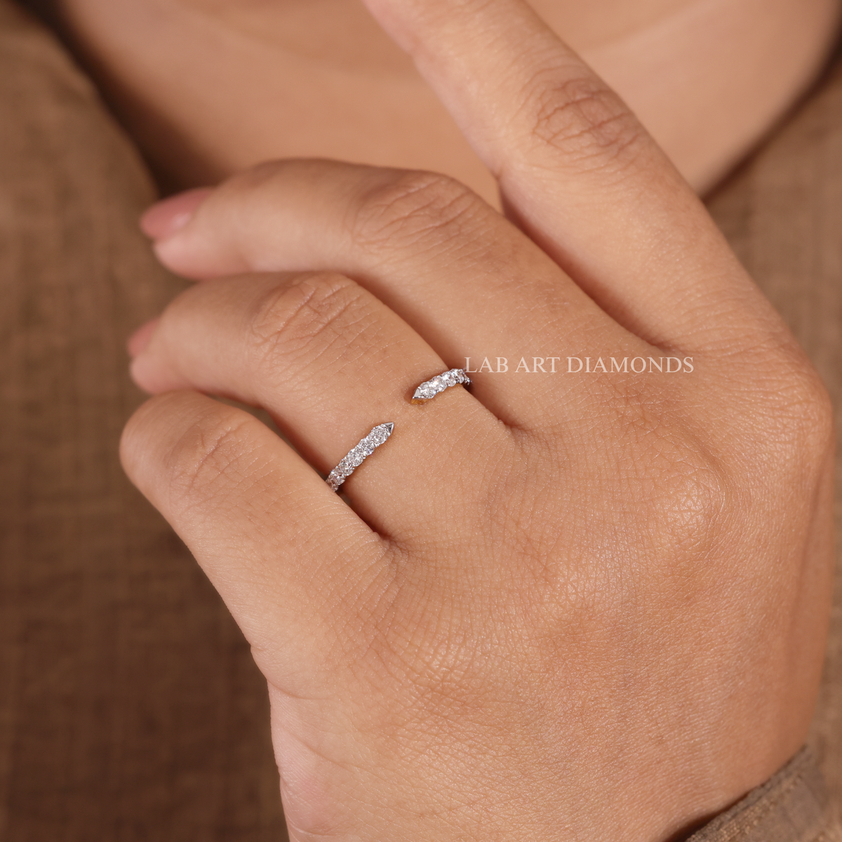 Open Cuff Pave Wedding Band