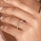 Toi et Moi Minimalist Bridal Engagement Band
