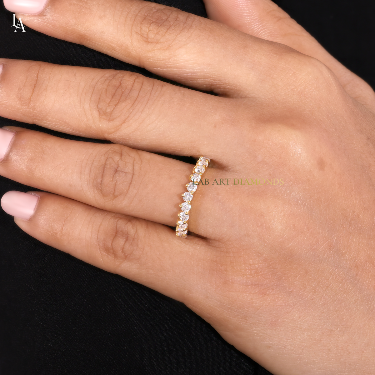 Round Cut Half Eternity Band
