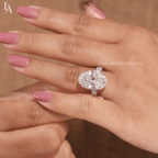 Oval Cut Hidden Halo Engagement Ring