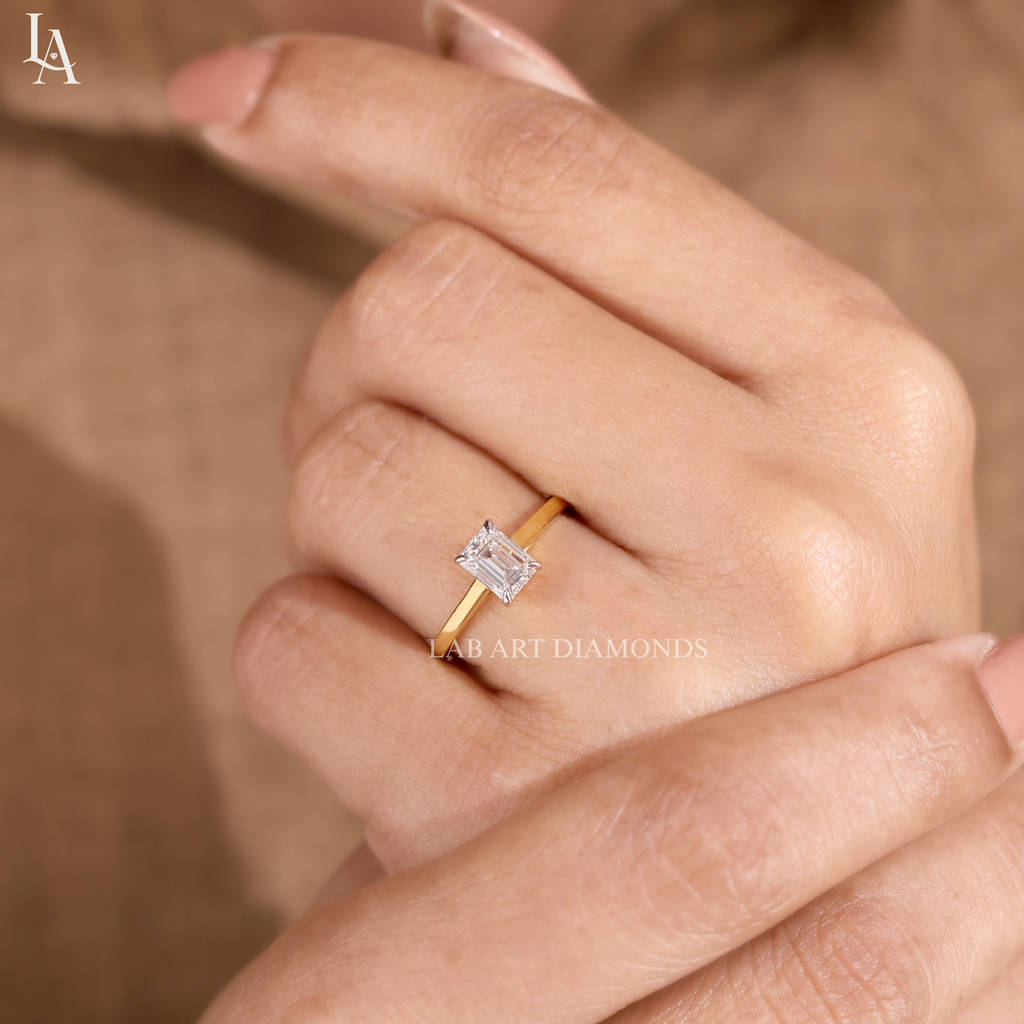 Emerald Cut Solitaire Engagement Ring