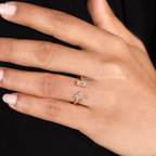 Toi Et Moi Baguette and Trillion Cuff Open Ring