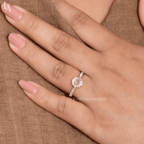 Round Rose Cut Hidden Halo Engagement Ring